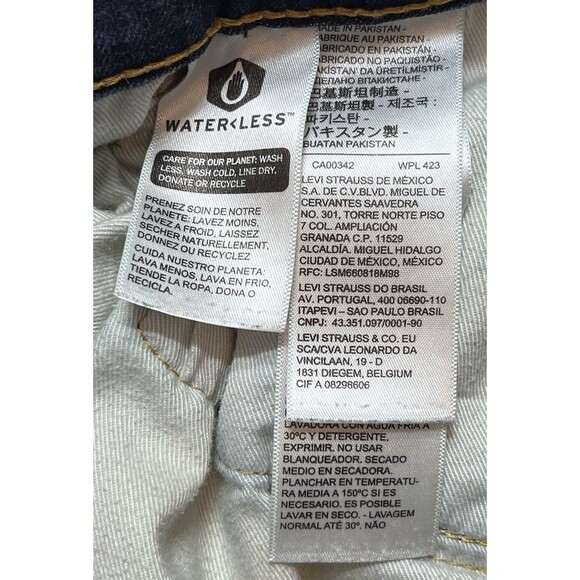 Levis 502 Big E Classic Tapered Below Waist Denim Jeans Mens 31x30 Blue Retro - Picture 9 of 12